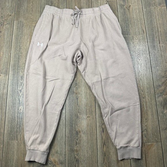 Under Armour UA Rival Fleece Joggers Lounge Athletic Tan Men's Size 2XL - Picture 1 of 9